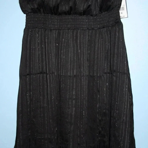 BCBG Paris Small Women's Black Glittery Halter Top Mini Dress NWT - Picture 4 of 16